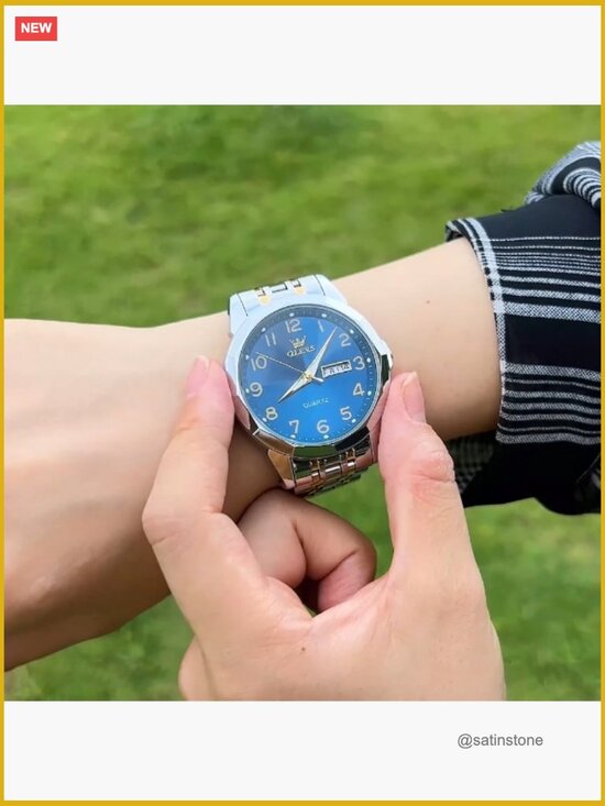 Unisex Diamond Luxury Analog Quartz Watch Luminous Date Stainless Steel